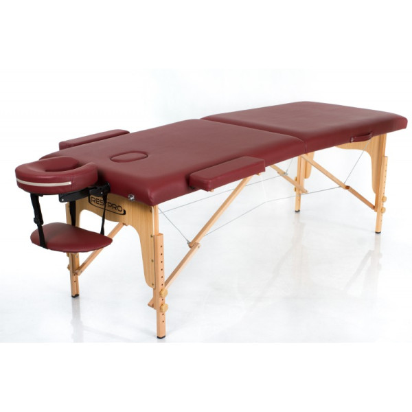 RestPro Classic 2 WineRed Κρεβάτι Μασάζ Φυσικοθεραπείας Βαλίτσα Ξύλινο με θήκη φορητό